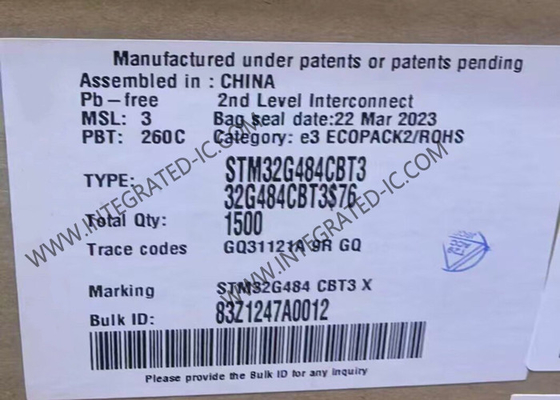 Microcontroller MCU STM32G484CBT3 Kinerja tinggi 32-bit RISC Core MCU LQFP48