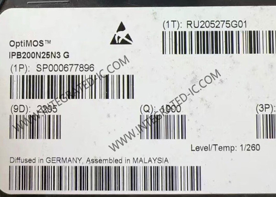 Chip Sirkuit Terpadu IPB200N25N3G 250V OptiMOSTM N-Channel Power MOSFET Transistor