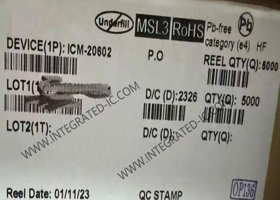 ICM-20602 Sensor IC Kinerja Tinggi 6 Axis MEMS MotionTracking Device LGA16