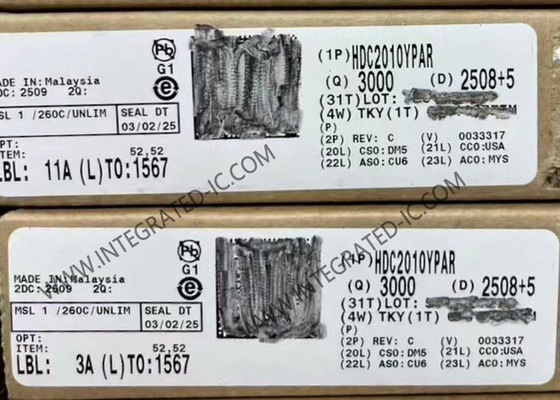 HDC2010YPAR Sensor IC 50nA Daya Rendah Kelembaban Dan Suhu Sensor Digital DSBGA6