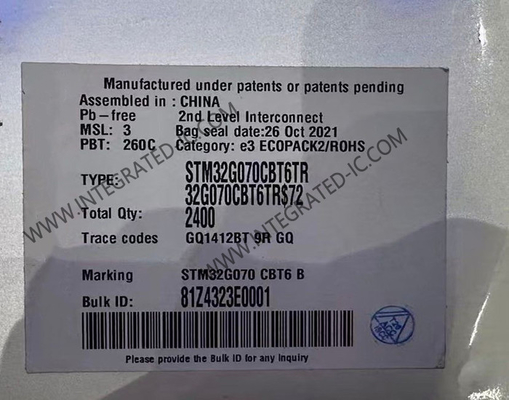STM32G070CBT6TR Mikrokontroler MCU 32-Bit 64MHz Mainstream ARM Cortex M0 MCU
