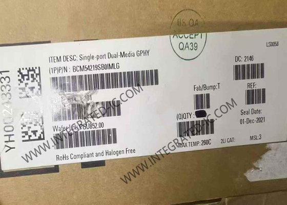 BCM54219SB0IMLG ETHERNET IC Port tunggal Media ganda GPHY QFN64 Ethernet Transceiver