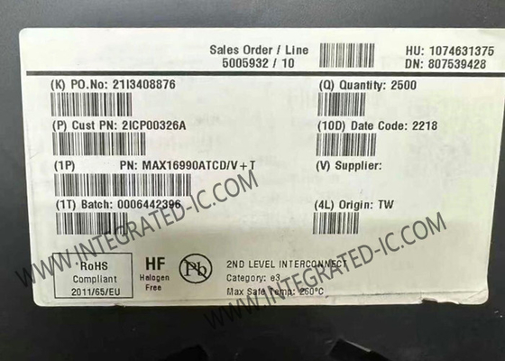 Chip Sirkuit Terintegrasi MAX16990ATCD 36V 2.5MHz Pengontrol Boost Otomotif