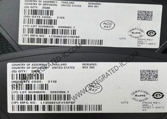 LT3598EUF Chip Sirkuit Terpadu Pengendali LED 6-String IC Pengendali Pencahayaan LED 30mA