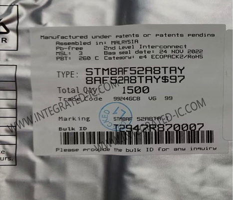 STM8AF52A8TAY Mikrokontroler MCU 8Bit Mikrokontroler 24MHz Otomotif 8Bit MCU