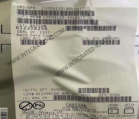 CYPD5125-40LQXIT Chip Sirkuit Terpadu Kecepatan Tinggi USB Type-C Port Controller