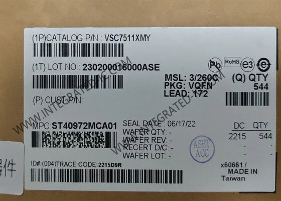 IC Ethernet VSC7511XMY 1.2V Sakelar Gigabit Ethernet Layer-2 4-Port dalam Paket VQFN-172