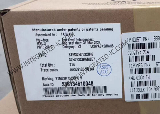 Mikrokontroler IC ARM STM32H753XIH6 dengan Paket 265-TFBGA, 168 I/O, dan RTC Daya Rendah