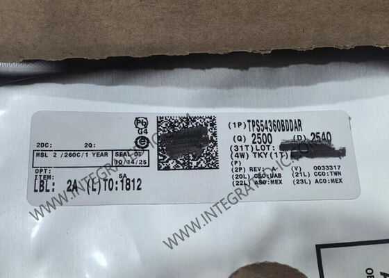 Chip Sirkuit Terpadu TPS54360BDDAR Konverter DC DC Step-Down 3.5A dengan Input 4.5V hingga 60V dan Frekuensi Switching 100kHz hingga 2.5MHz