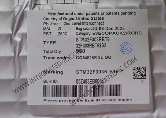 Mikrokontroler STM32F303RBT6 MCU 72 MHz 128KB Flash MCU Tertanam LQFP-64