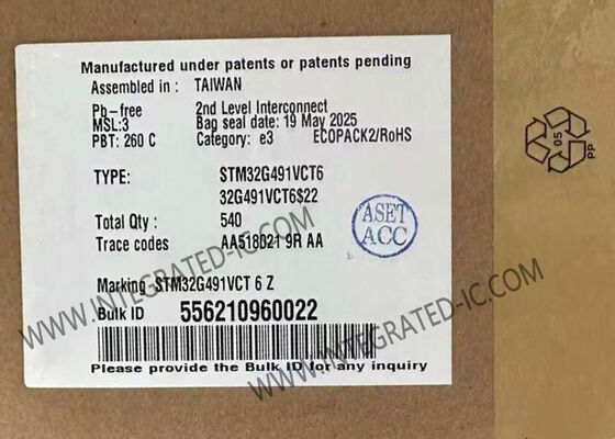 STM32G491VCT6 Mikrokontroler MCU Hingga 170MHz 32-Bit ARM Cortex-M4 MCU LQFP-100