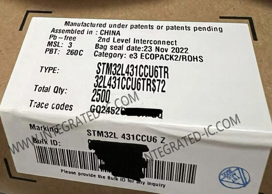 STM32L431CCU6 Mikrokontroler MCU 32-Bit Single-Core 80MHz 256KB Flash Mikrokontroler IC