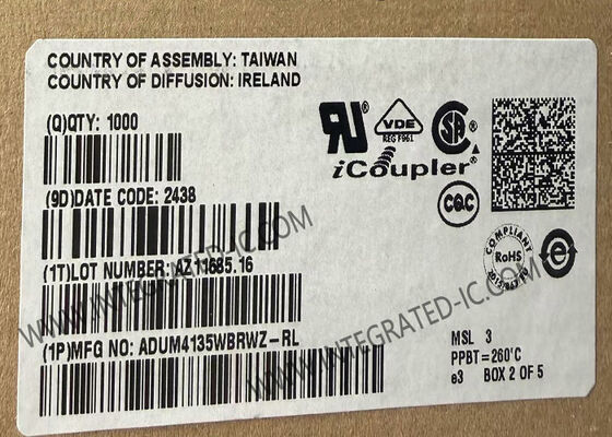 Chip Sirkuit Terpadu ADUM4135WBRWZ 4.61A 5000Vrms Penggerak Gerbang Saluran Tunggal IC SOIC16