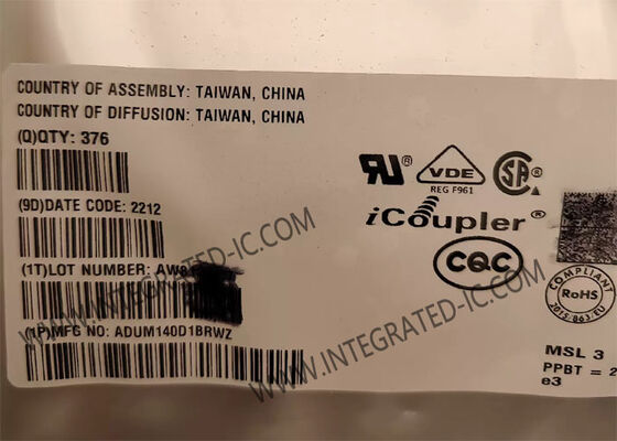 ADUM140D1BRWZ Integrated Circuit Chip Digital Isolator dengan Isolasi 3750Vrms 4 Saluran 150Mbps Data Rate